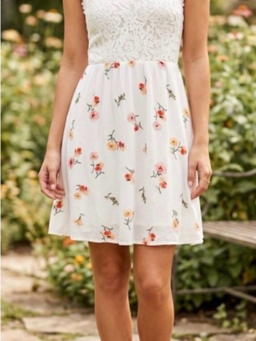 NEW Altar’d State Women’s Floral Summer Dress Large L Lace Country Cottagecore